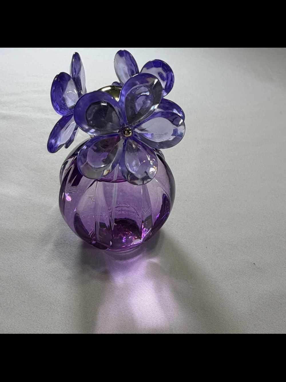 Purple Glass Flower Reed Diffuser Bottle - Women Bath & Body Tools